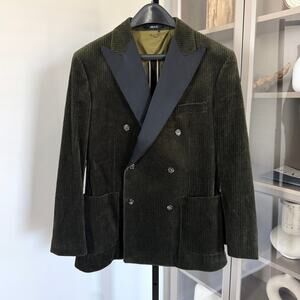 Todd Snyder Sutton Fit Green Corduroy Peak Double Breasted Sport Coat 42L NEW